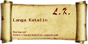 Langa Katalin névjegykártya